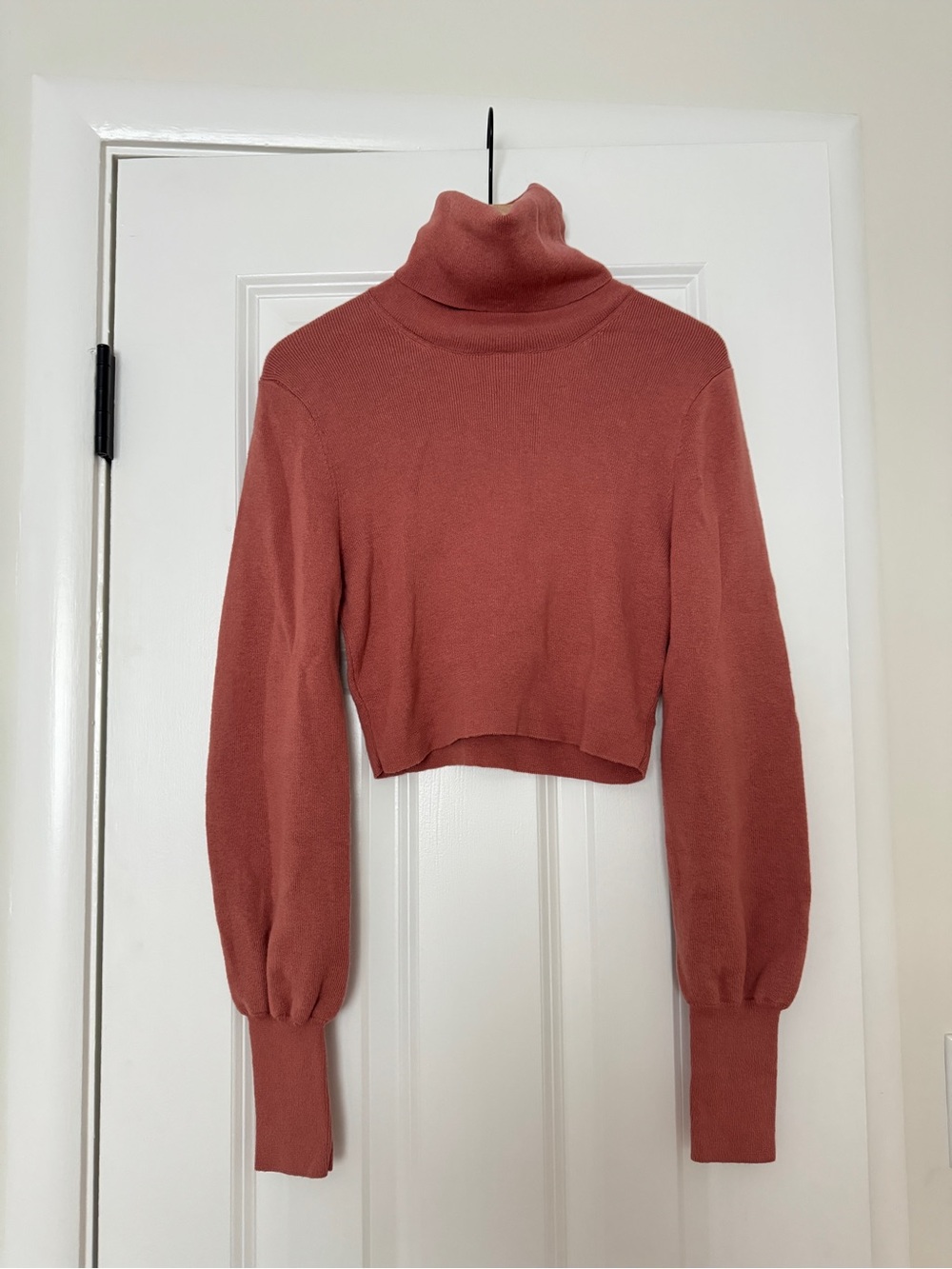 Aritzia Wilfred REBECCA SWEATER XXS Dusty Coral Cropped Turtleneck